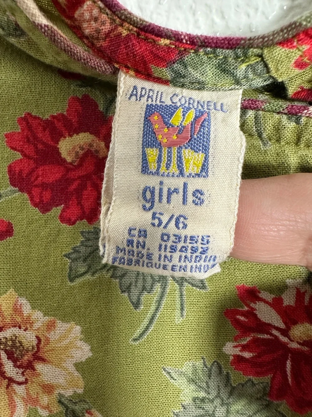 April Cornell Girls Long Sleeve Floral Dress Size 5